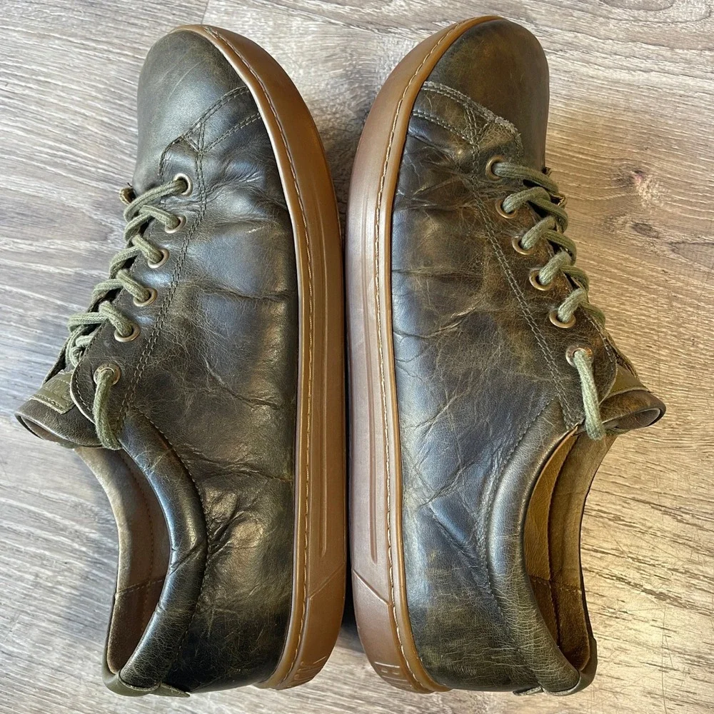 Birkenstock Arran Mens Olive Green Distressed Leather Sneakers 44 L13 M11